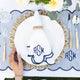 navy seersucker placemat close up
