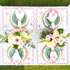 pink scalloped placemat table settings