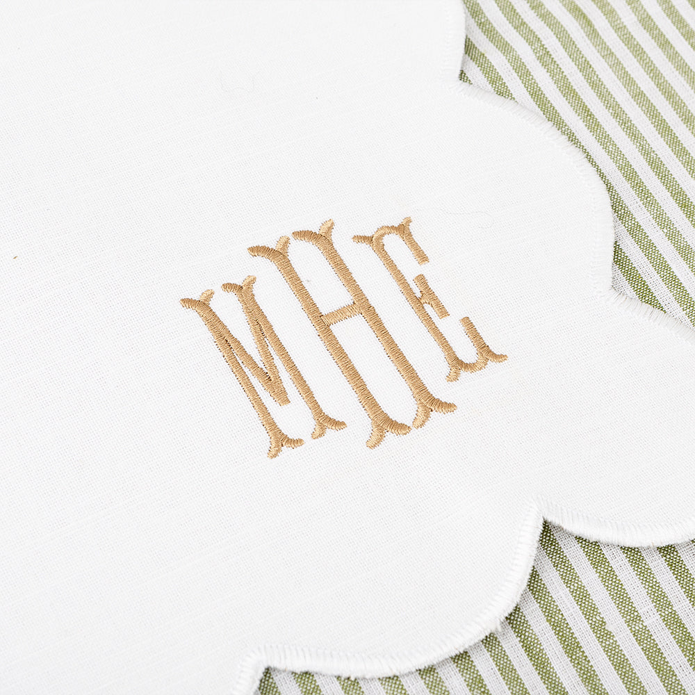 white scalloped placemat detail