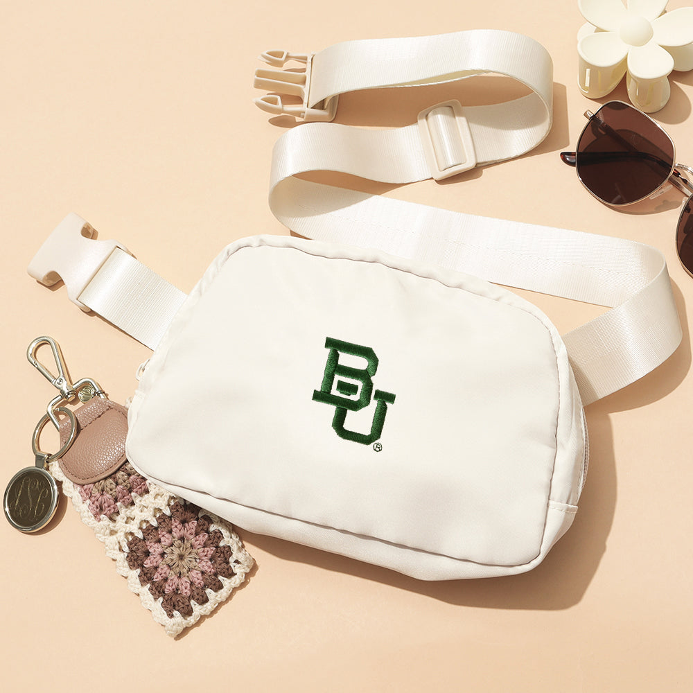 Baylor belt bag with keys, sunglasses, and hair clip