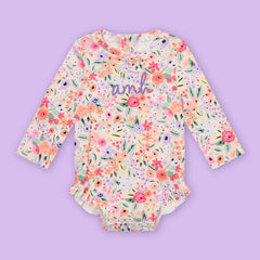 Monogrammed Kids Rashguard Swimsuit
