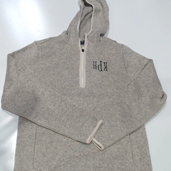 BLOOPER CLOTHING: Monogrammed Heathered Fleece Quarter Zip Hoodie