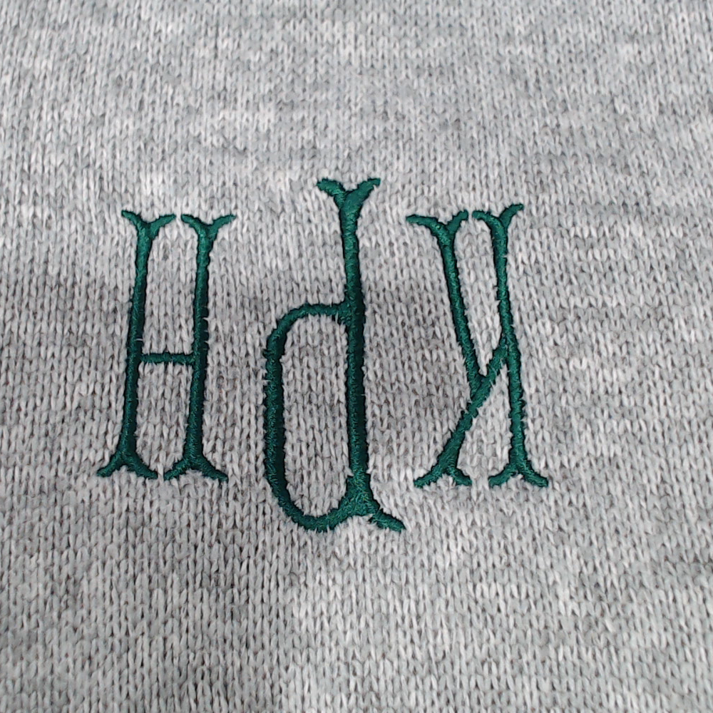 BLOOPER CLOTHING: Monogrammed Heathered Fleece Quarter Zip Hoodie