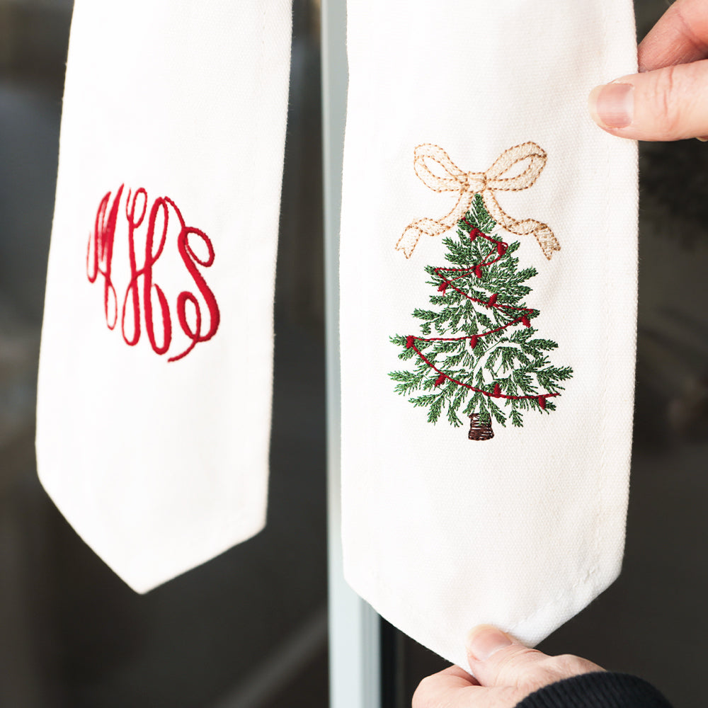 christmas wreath sash up close