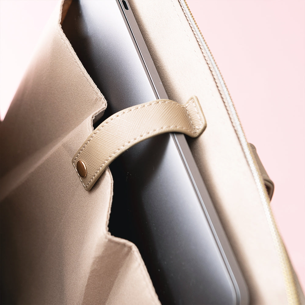 travel laptop backpack detail shot