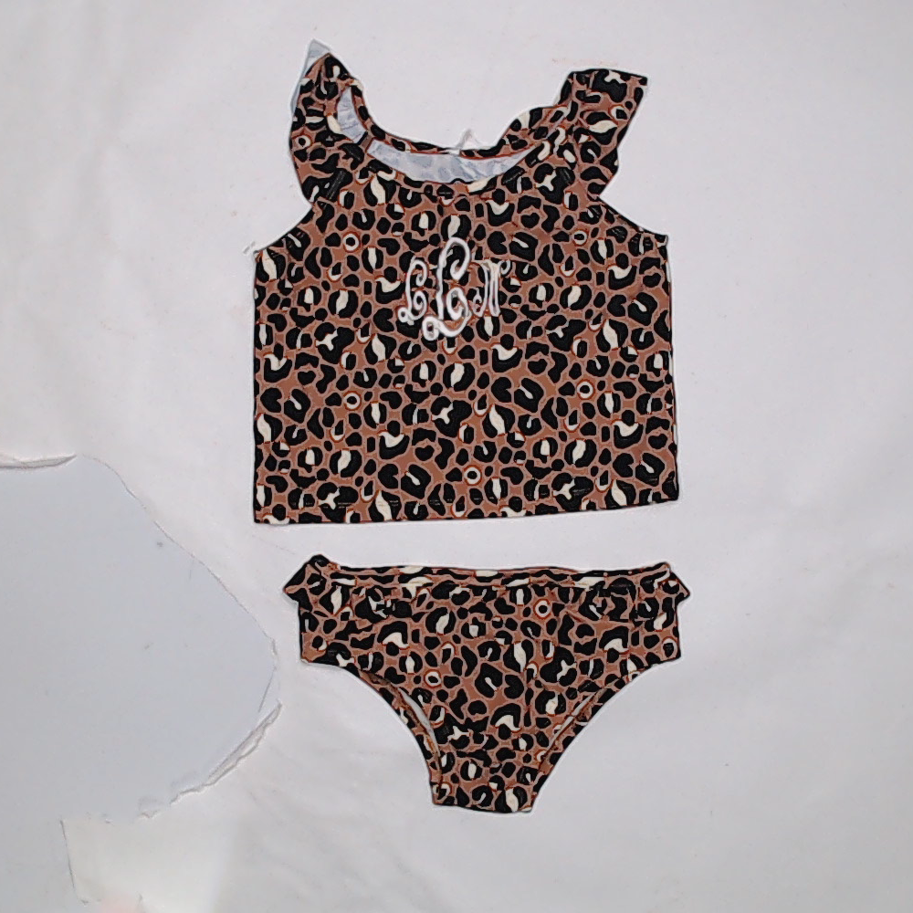 BLOOPER KIDS: Monogrammed Kids Ruffle Tankini