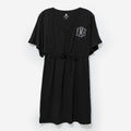 monogrammed cinch waist cover up in black