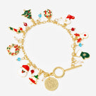 Monogrammed Christmas Charm Bracelet | Gold