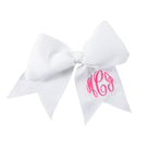 Monogrammed Girls Hair Bow | White