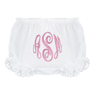 Monogrammed White Eyelet Baby Bloomers | White