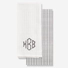 Monogrammed Dish Towel Set | Grey