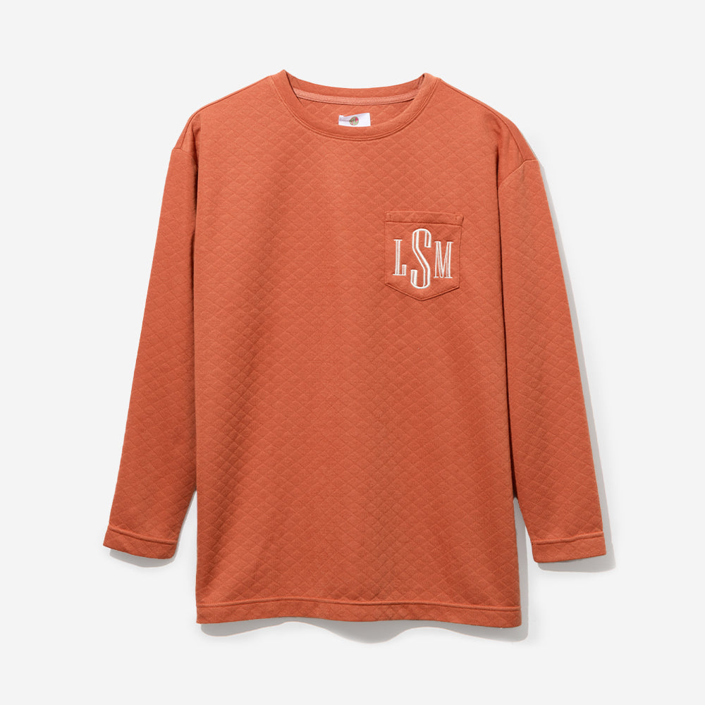 Personalized Quilted Sweatshirt in Pumpkin