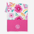 monogrammed beach towel in painted petals