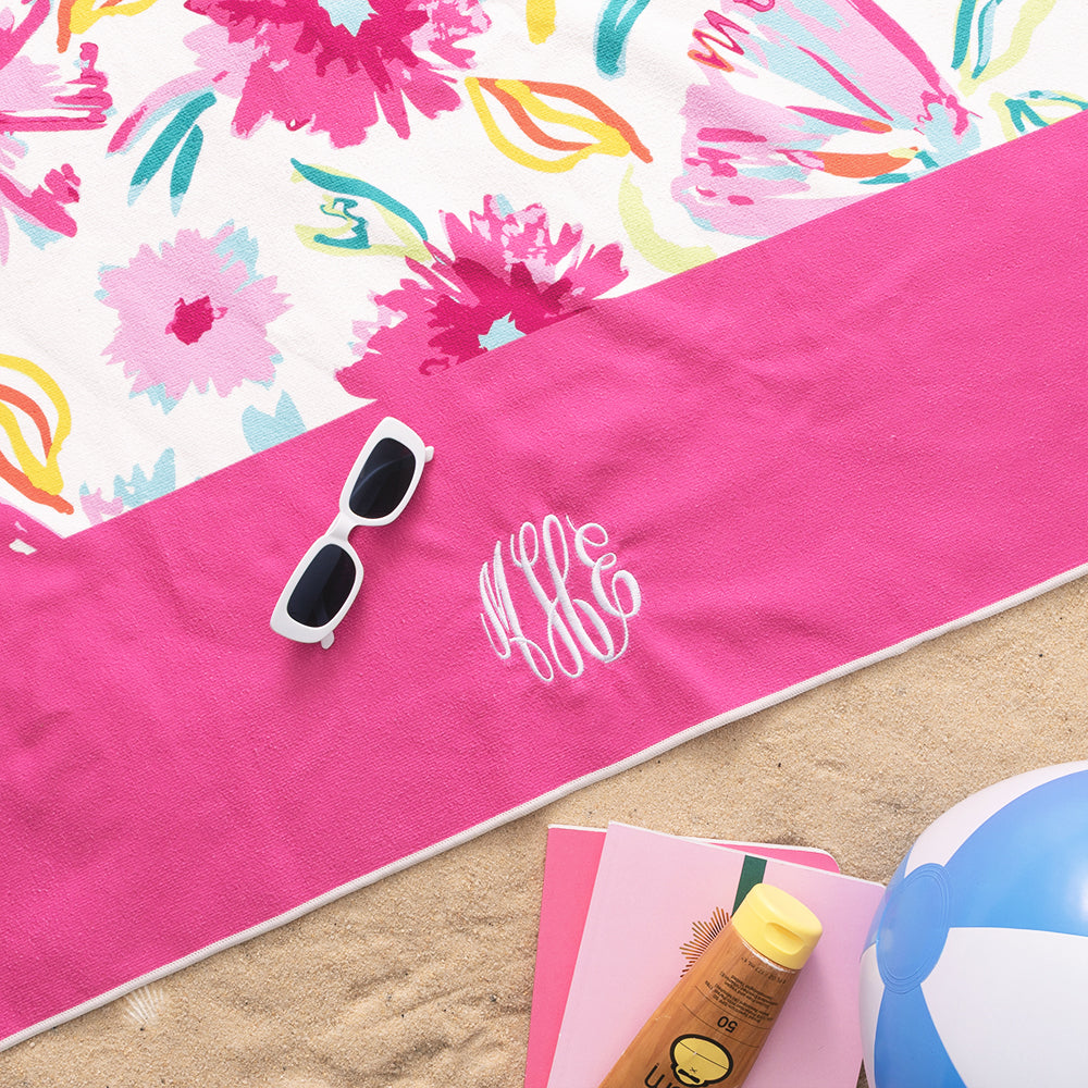 Monogrammed Beach Towel | Painted Petals