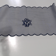 BLOOPER ACCESSORY: Monogrammed Scalloped Table Runner
