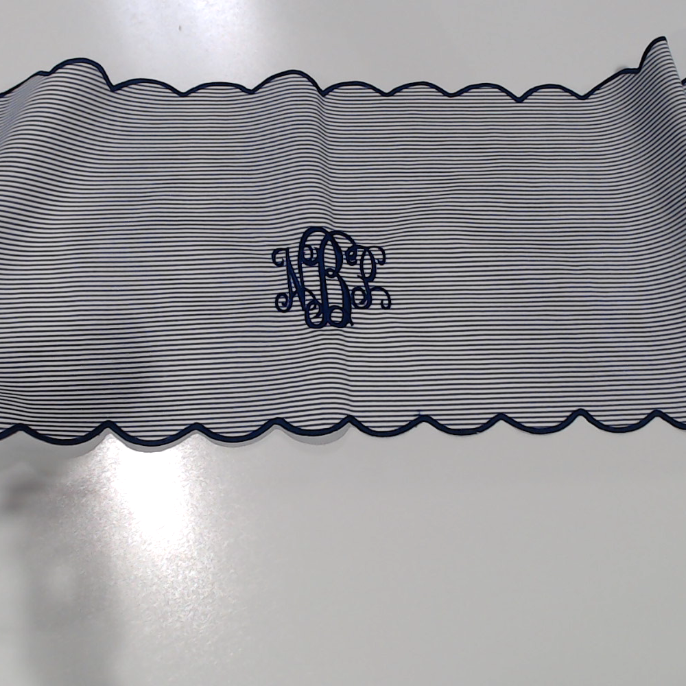 BLOOPER ACCESSORY: Monogrammed Scalloped Table Runner