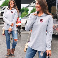 texas a&m pullover sweatshirt in gray at tailgate