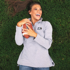 georgia southern eagles heathered gray pullover sweatshirt with football