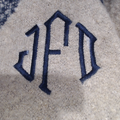 BLOOPER CLOTHING: Monogrammed Plaid Cowl Neck Poncho