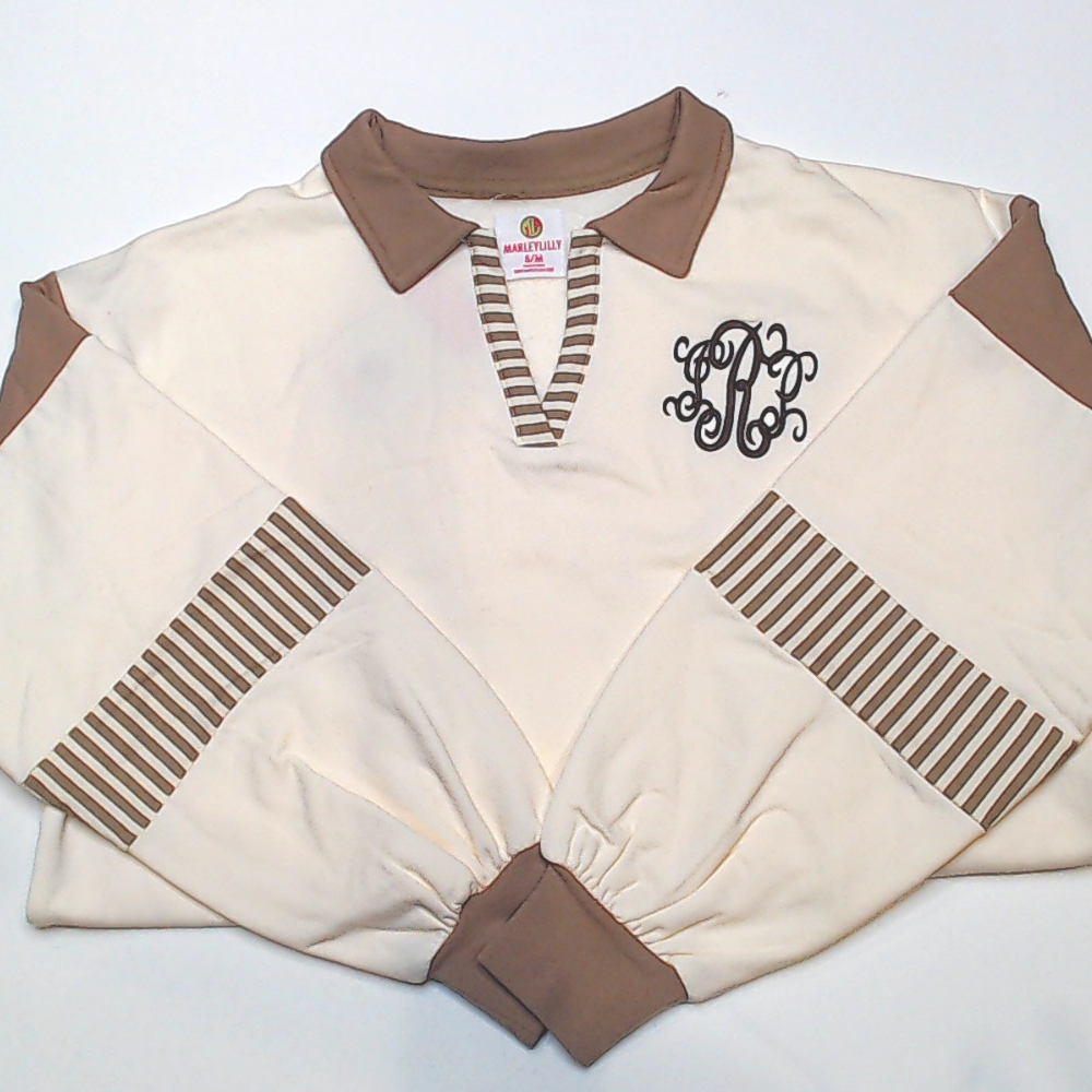 BLOOPER CLOTHING: Monogrammed Colorblock Sweatshirt