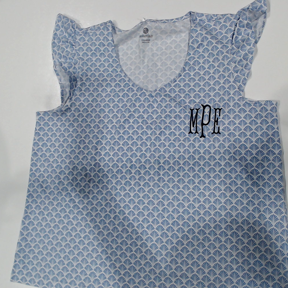 BLOOPER CLOTHING: Monogrammed Ruffle Pajama Top