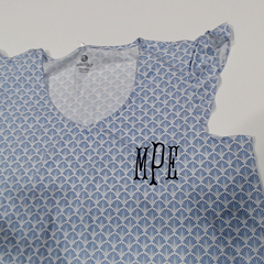 BLOOPER CLOTHING: Monogrammed Ruffle Pajama Top