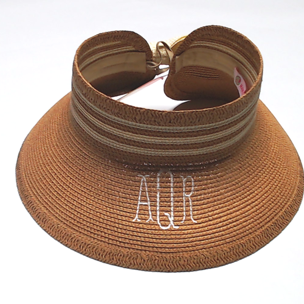 BLOOPER ACCESSORY: Monogrammed Packable Straw Visor