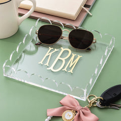 2026 scallop acrylic valet tray on green background