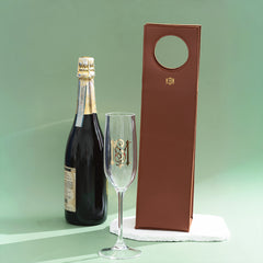 Camel Personalized wine bag and champagne glass