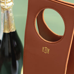 Camel Personalized wine bag detail shot
