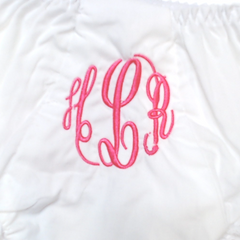 BLOOPER KIDS: Monogrammed White Eyelet Baby Bloomers