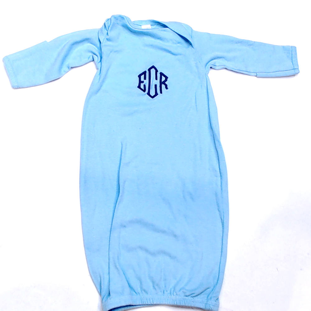 BLOOPER KIDS: Monogrammed Baby Layette Gown