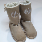 BLOOPER KIDS: Monogrammed Kids Sherpa Tie Booties