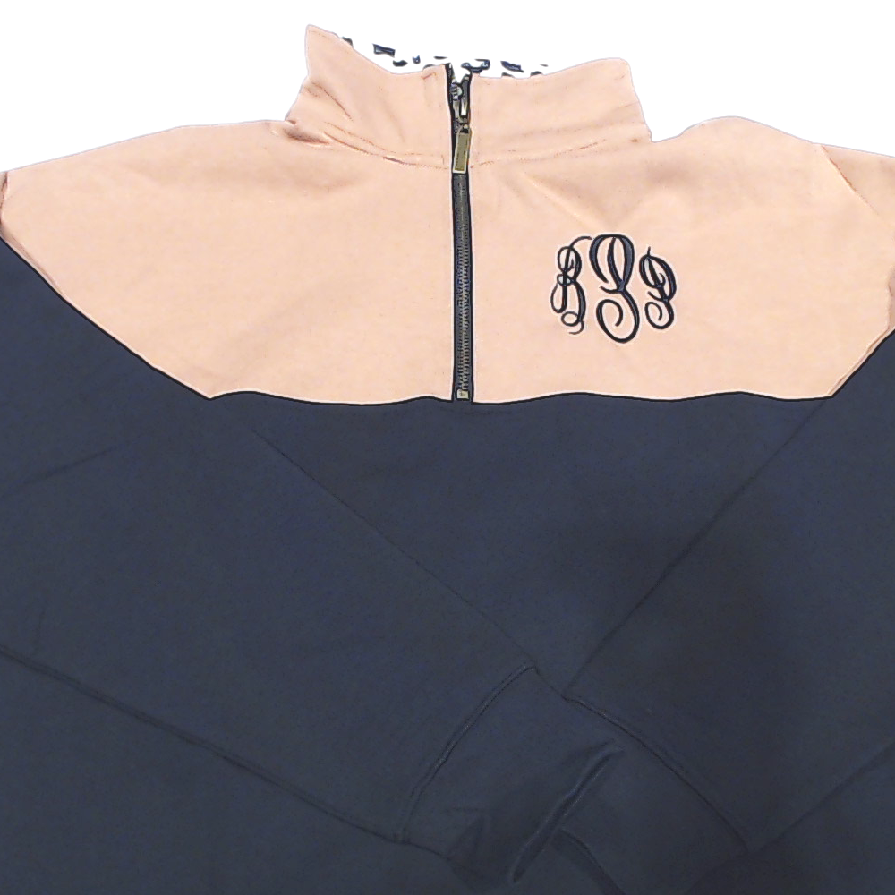 BLOOPER CLOTHING: Monogrammed Quarter Zip Sweatshirt