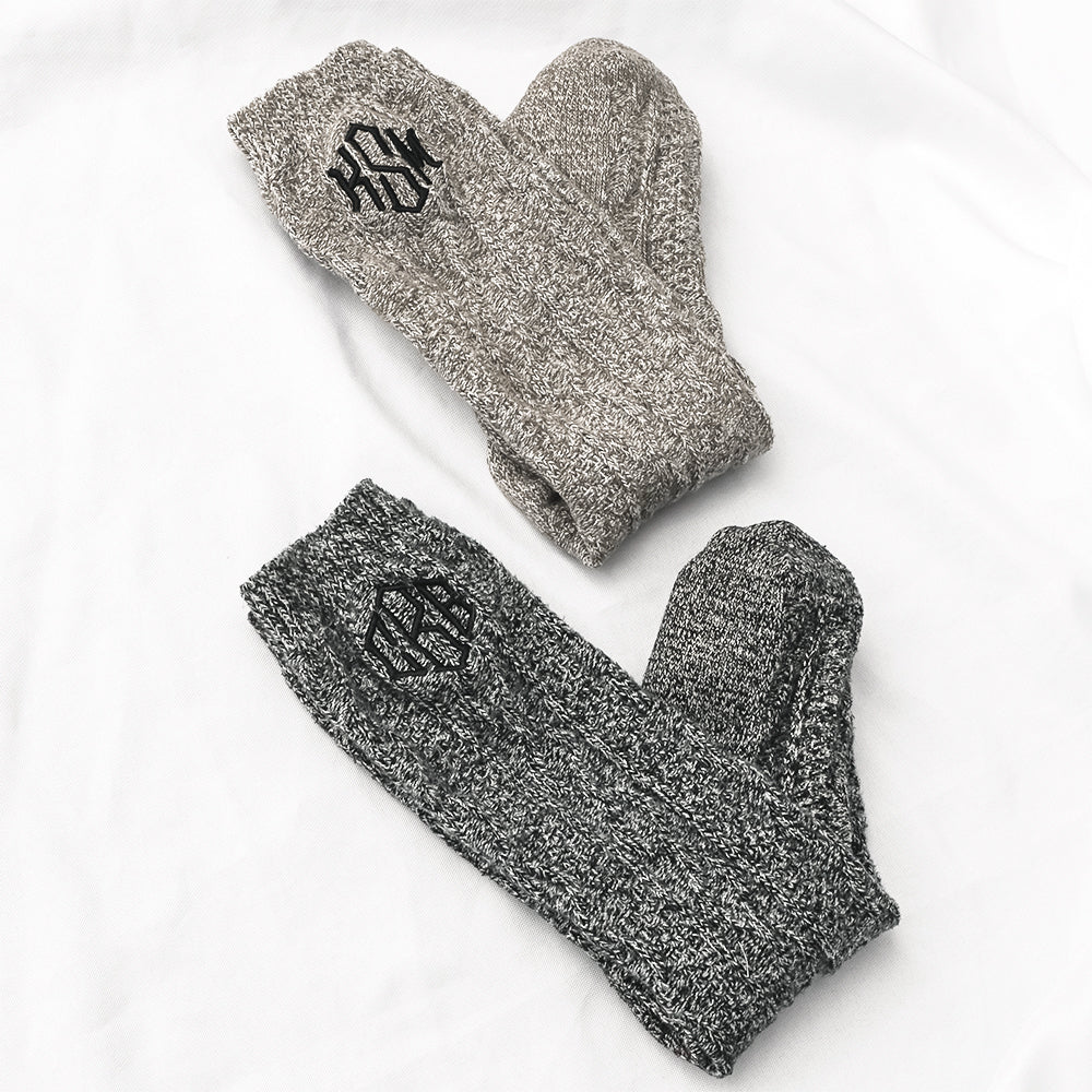 duo monogrammed socks