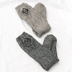 duo monogrammed socks