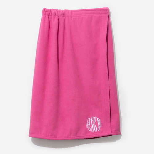 Monogrammed Towel Wrap in Hot Pink