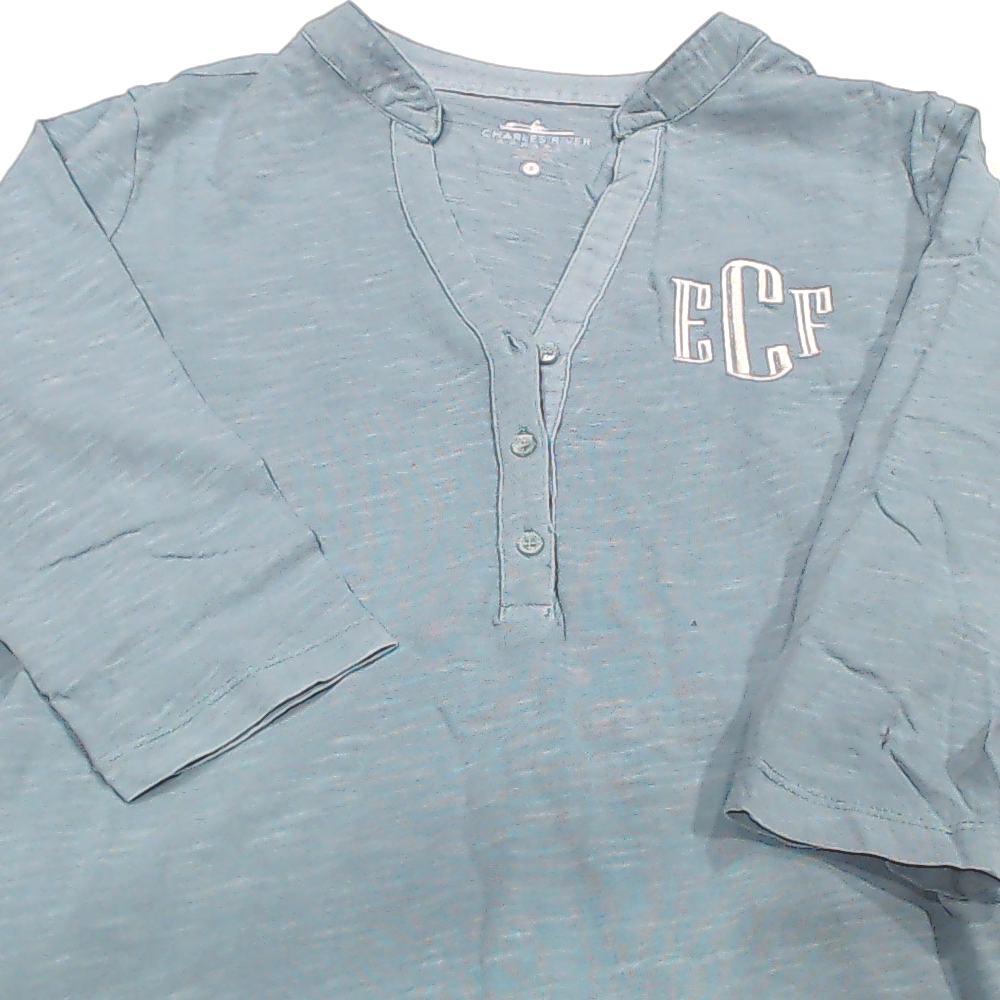 BLOOPER CLOTHING: Monogrammed Henley