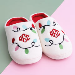 Christmas lights slippers on split paper