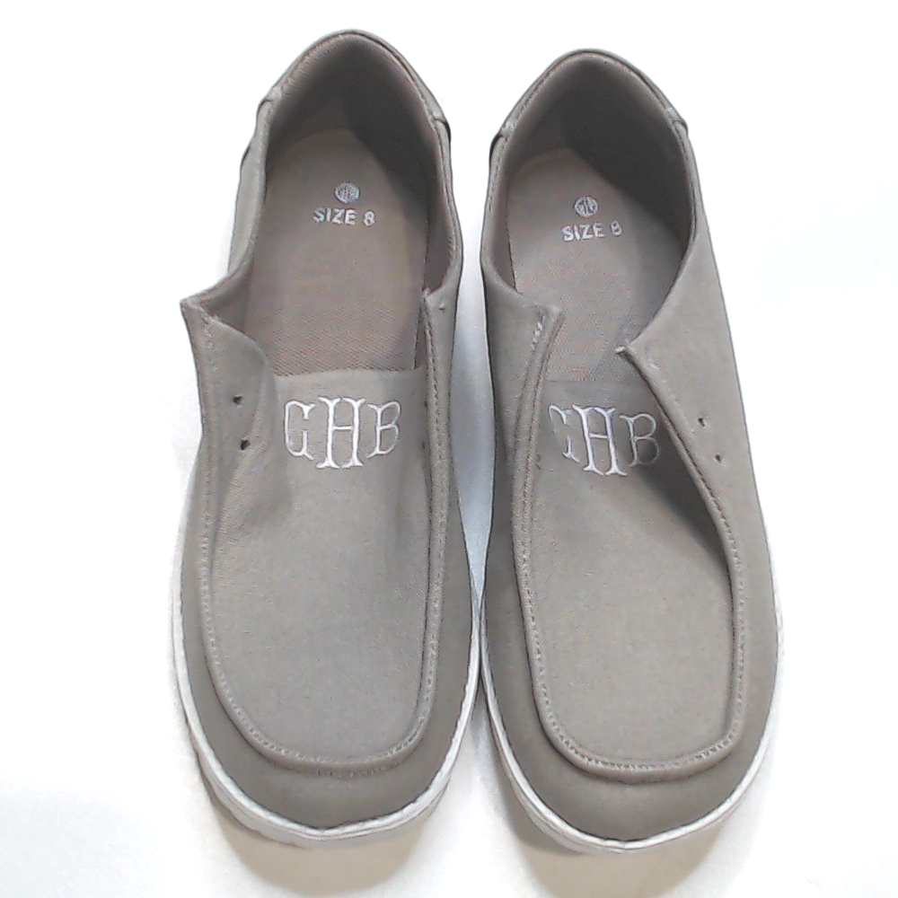 BLOOPER SHOES: Monogrammed Slip On Shoes