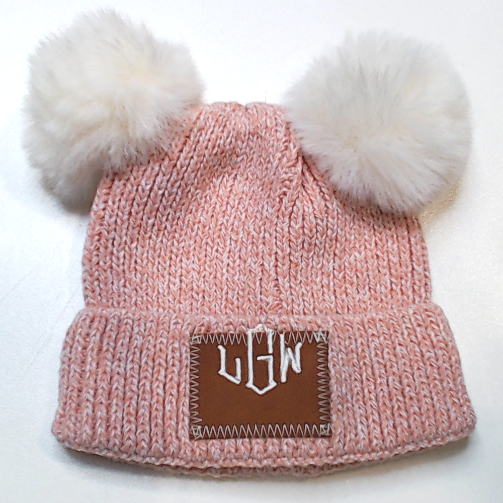 BLOOPER KIDS: Monogrammed Kids Pom Pom Beanie
