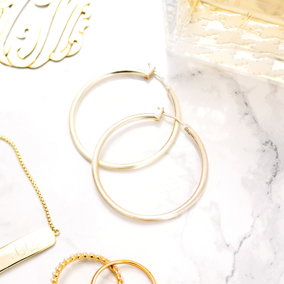 gold lightweight hoop earrings