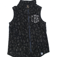 BLOOPER KIDS: Monogrammed Kids Leopard Fleece Vest