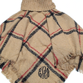 BLOOPER CLOTHING: Monogrammed Plaid Cowl Neck Poncho