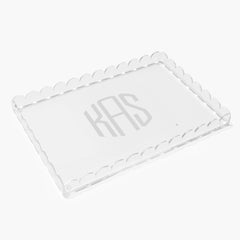 Personalized Scallop Acrylic Tray Vinyl