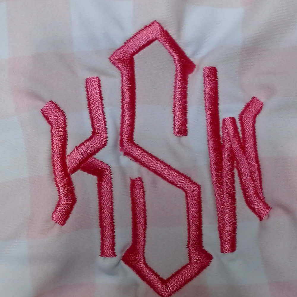 BLOOPER SWIM: Monogrammed High Neck Bikini Top