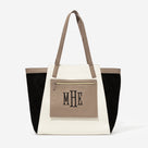 Monogrammed Colorblock Tote Bag | Black