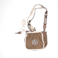 BLOOPER BAG: Monogrammed Suede Saddlebag