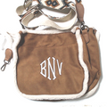 BLOOPER BAG: Monogrammed Suede Saddlebag
