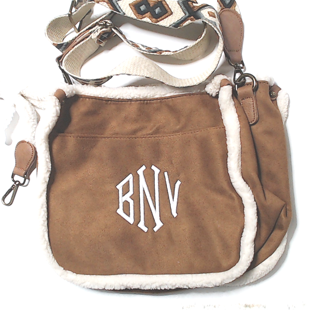 BLOOPER BAG: Monogrammed Suede Saddlebag
